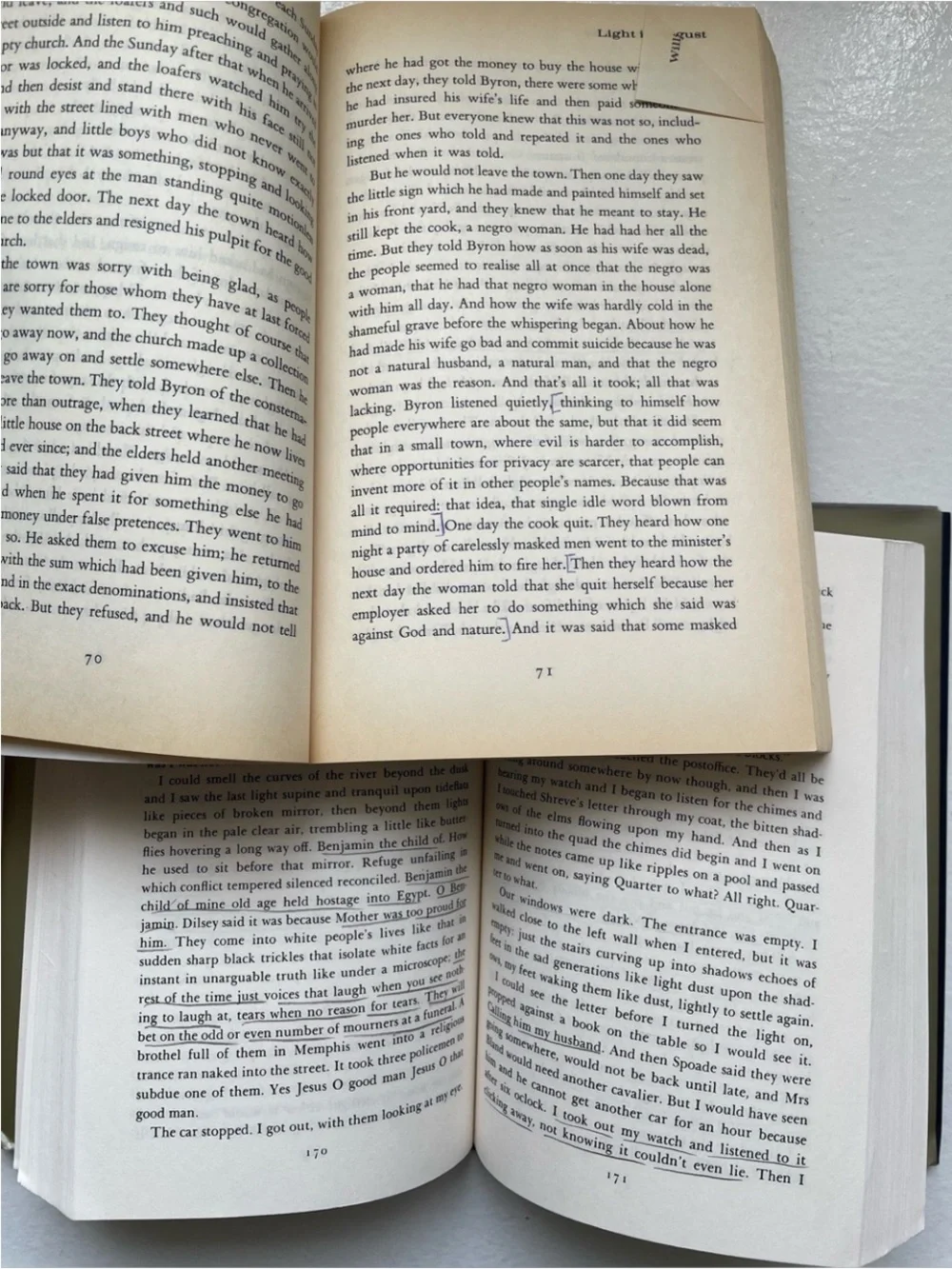 William faulkner's light in august, sound and the fury book bundle